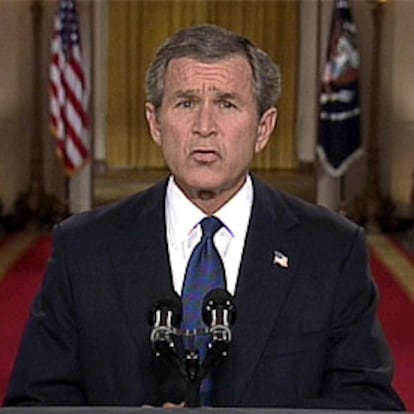 Bush, durante su discurso esta madrugada.
