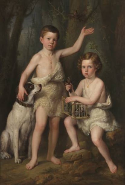 'Raimundo Roberto y Fernando José, hijos de S.A.R. la infanta Josefa Fernanda de Borbón', de Antonio María Esquivel.