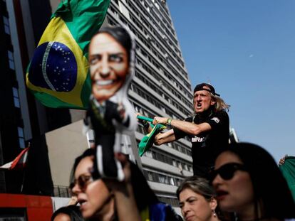 Apoiadores de Bolsonaro na avenida Paulista.