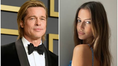 El actor Brad Pitt y la modelo Nicola Poturalski.