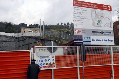 Obras en el metro de Bilbao financiadas con fondos Feder de la Unin Europea.