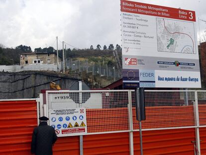 Obras en el metro de Bilbao financiadas con fondos Feder de la Unión Europea.