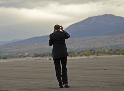 Barack Obama, en el aeropuerto de Reno (Nevada) la semana pasada.