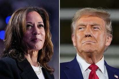 La candidata demócrata a la Casa Blanca, Kamala Harris, y el candidato republicano a la reelección, Donald Trump.