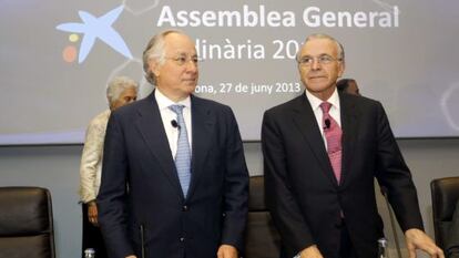 El presidente del grupo La Caixa, Isidre Fain&eacute; (derecha), y su director general, Juan Mar&iacute;a Nin