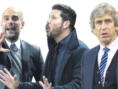 Pep Guardiola, Diego Simeone, Manuel Pellegrini y Zinedine Zidane.