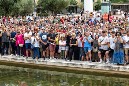 Asistentes al mitin de Alvise Pérez, en Madrid.