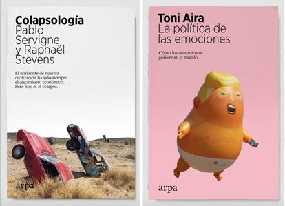Dos títulos de la colección de Arpa Editores elaborados con criterios sostenibles. |