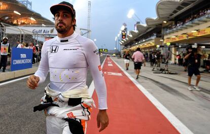 Alonso, antes del GP de Bahrein.