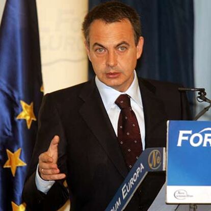 José Luis Rodríguez Zapatero, durante su intervención en el foro de debate celebrado ayer.