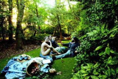 La rendición de Seward Johnson de 'Almuerzo sobre la hierba', de Edouard Manet, expuesta en este gran parque de Nueva Jersey.