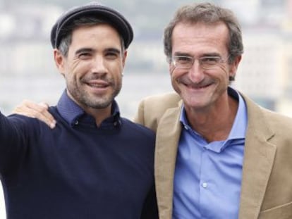 El director de 'Lasa y Zabala', Pablo Malo, y el actor Unax Ugalde (izquierda).
 