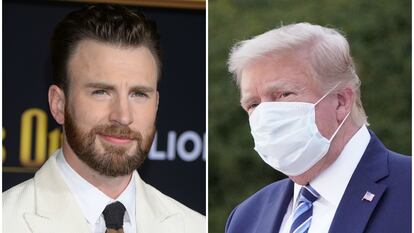 El actor Chris Evans y el presidente de EE UU Donald Trump.