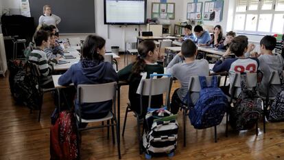 Alumnos del colegio público Isabel la Católica de Madrid.