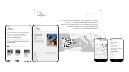 Screenshots einiger der vom neuen Visual Photographic Portal angebotenen Dienste.
