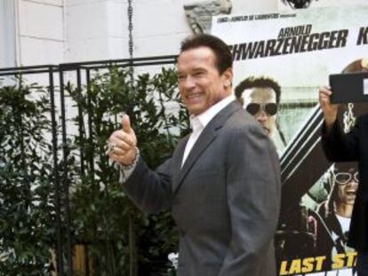 Arnold Schwarzenegger, durante la promoción en Roma de su última película, 'The last stand', el pasado viernes.