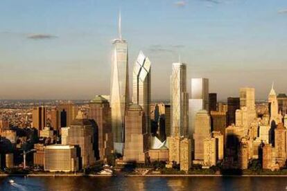Montaje artístico que representa cómo quedará la ciudad tras la construcción de las torres nuevas.