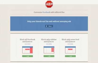 Adblock Plus lanza una versi&oacute;n para Facebook.