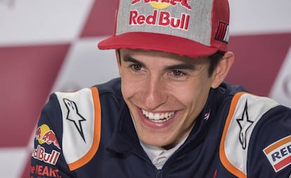 Marc Márquez, durante una conferencia de prensa en el circuito de Losail.