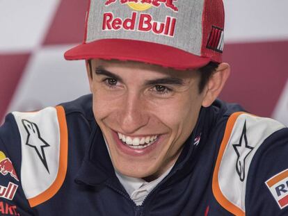 Marc Márquez, durante una conferencia de prensa en el circuito de Losail.