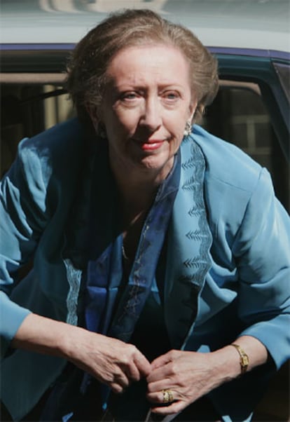 Margaret Beckett, a su llegada ayer a Downing Street para reunirse con Tony Blair.