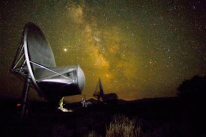 Una de las antenas de SETI, dedicado a la búsqueda de vida extraterrestre.