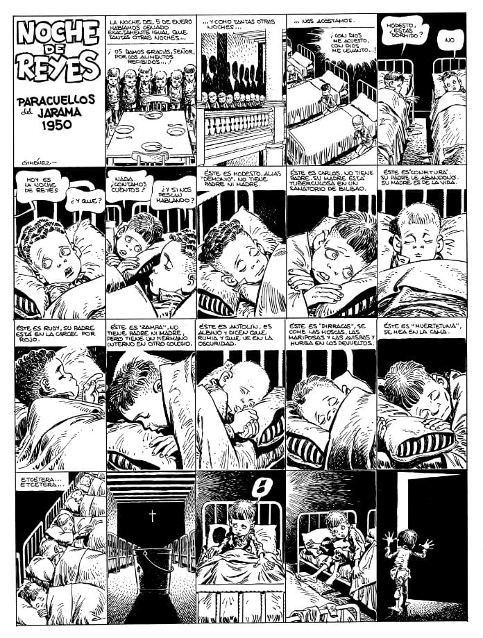 Plancha del cómic 'Paracuellos', de Carlos Giménez.