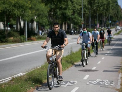 Un carril bici de Barcelona.