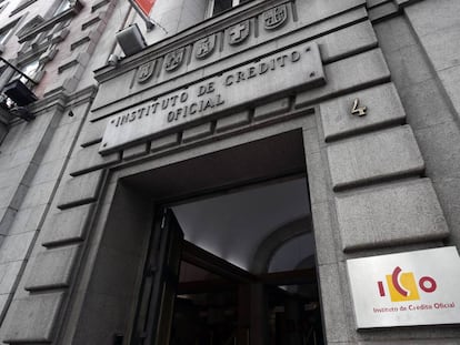 Fachada de la sede del Instituto de Crédito Oficial (ICO), en Madrid. 