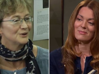 Ellen Mattson, a la izquierda, y Anne Swärd, en dos capturas de vídeo.