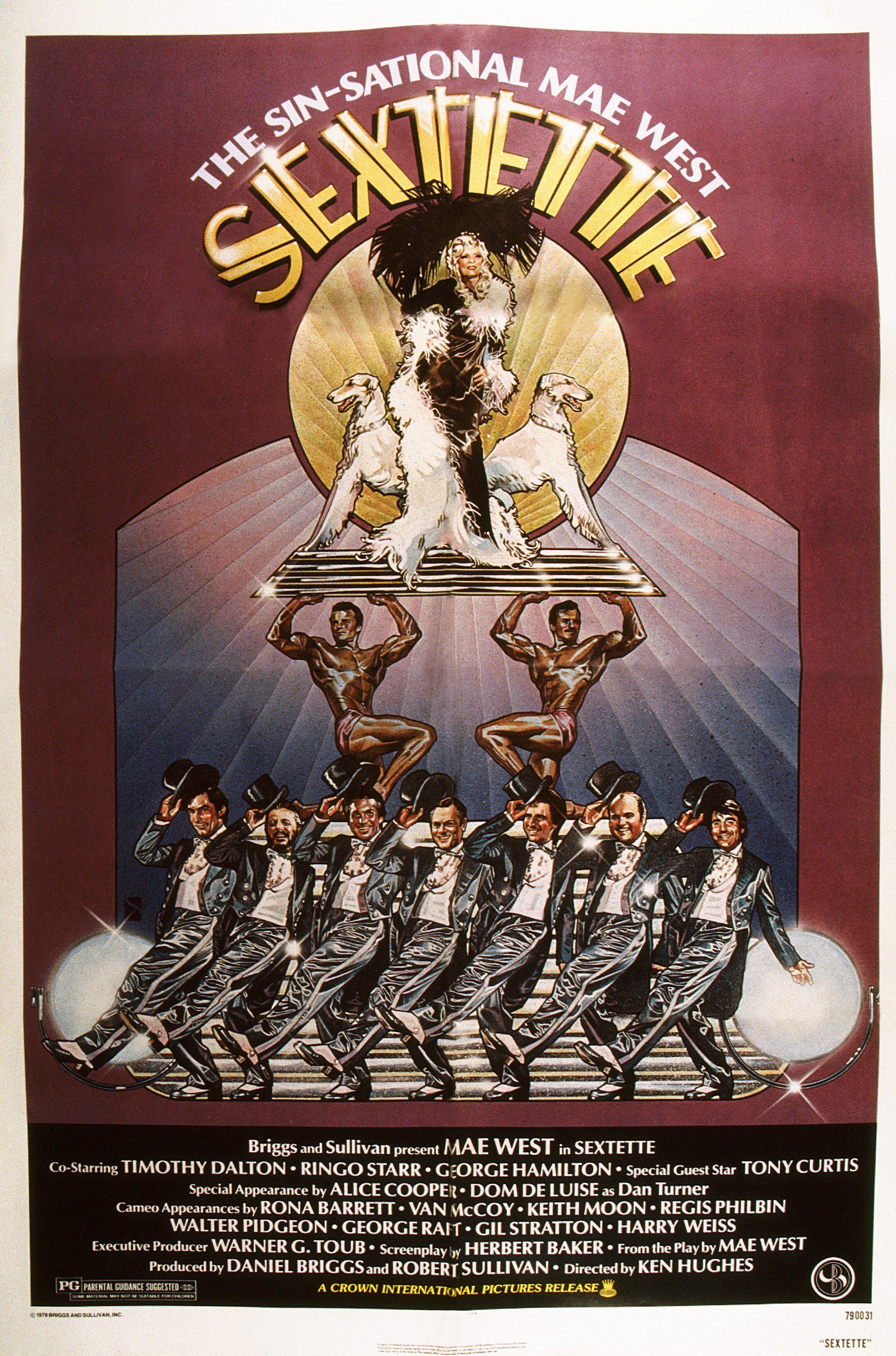 Cartel original de 'Sextette', estrenada en España como 'Seis maridos para Marlo' (1979).