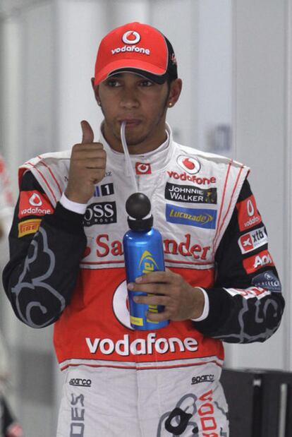 Hamilton, tras lograr la 'pole'.