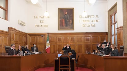 Ministros de la Suprema Corte de Justicia de la Nación durante una sesión.