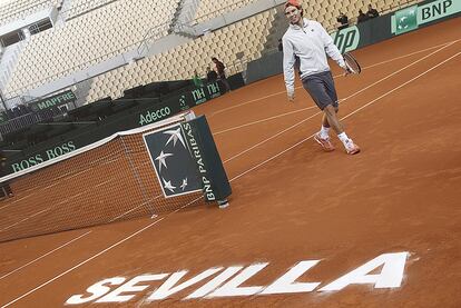 Nadal se ha mostrado distendido a lo largo de la sesión.