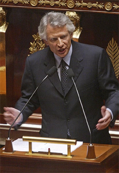 Villepin, durante su intervención ayer en la Asamblea Nacional.