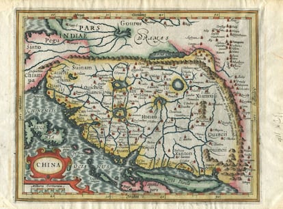 Mapa de las Indias orientales, de Matthias Quad, Colonia, 1600. La ruta del Gale&oacute;n Manila un&iacute;a esta zona con M&eacute;xico.