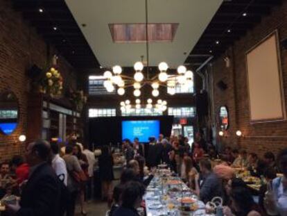 Presentación del proyecto entre Google y medios de comunicación internacionales, hoy, en Nueva York.