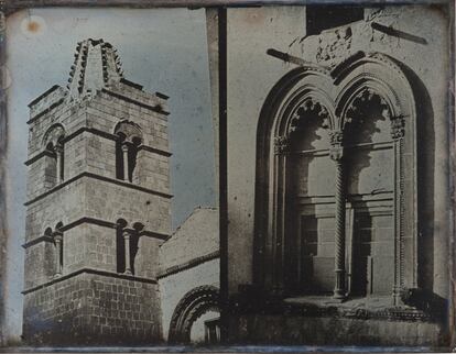 Torre de iglesia y ventana, Corneto, 1842