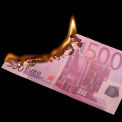 El fuego quema un billete de 500 euros