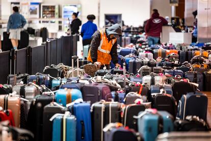 Maletas extraviadas en el aeropuerto de Baltimore, en diciembre pasado.