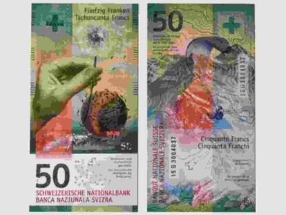 El billete de 50 francos suizo.