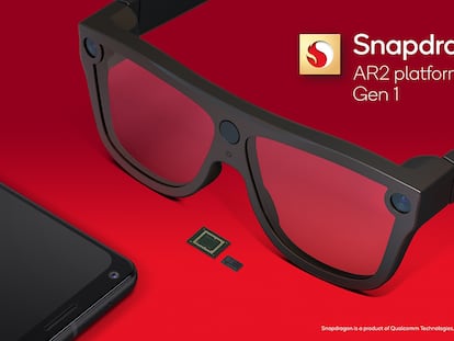 Gafas que incorporan dos procesadores de realidad aumentada y una plataforma de conexión que permite utilizar hasta nueve cámaras a partir del desarrollo Snapdragon AR2 Gen 1.