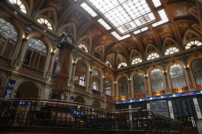 Patio de operaciones de la Bolsa de Madrid.