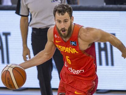 Sergio Rodríguez, con la selección española