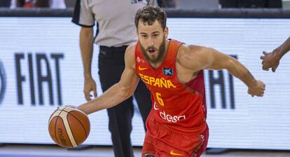 Sergio Rodríguez, con la selección española