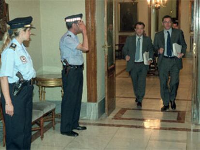 Cobo y Ruiz-Gallardón, en el Ayuntamiento de Madrid.