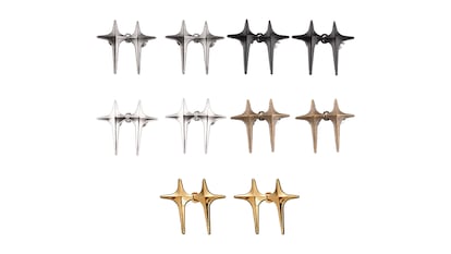 Trouser pins on white background
