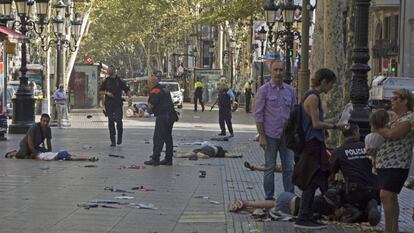 Víctimas del atentado de Barcelona, el 17 de agosto de 2017.