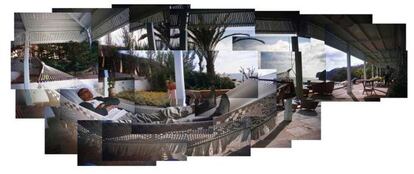 Bebo Valdés, en plena siesta, en un 'collage' fotográfico realizado por Fernando Trueba en su casa de Mallorca durante una visita del músico.