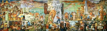 Fragmento de Unidad Panamericana,de Diego Rivera.